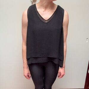 All Saints black multi layer blouse tank